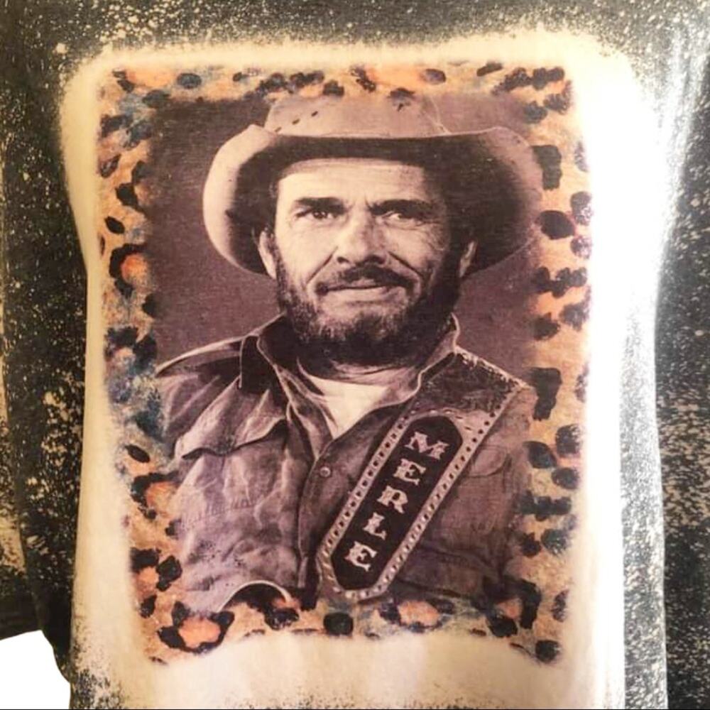 MERLE HAGGARD Bleach Tie Dye Handmade Graphic Tee